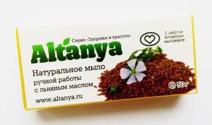 Мыло Алтания натуральное с льняным маслом 50г