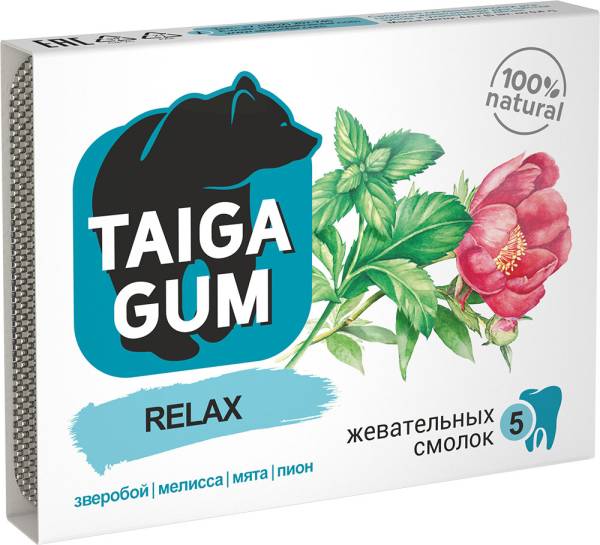 Смолка жевательная Taiga Gum Релакс Алтайский нектар 5шт фотография